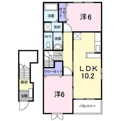 ウエストヒルズＣの物件間取画像